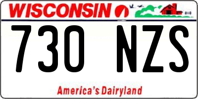 WI license plate 730NZS