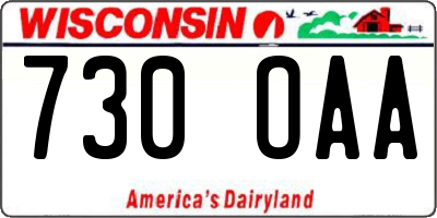 WI license plate 730OAA