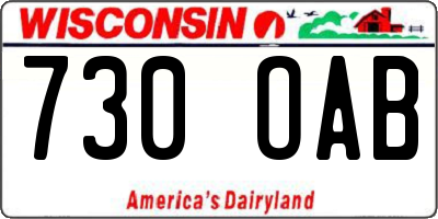 WI license plate 730OAB