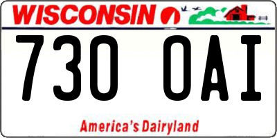 WI license plate 730OAI