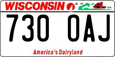 WI license plate 730OAJ