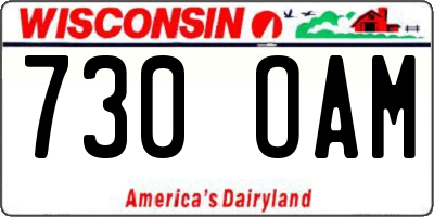 WI license plate 730OAM