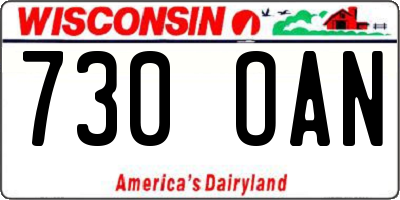 WI license plate 730OAN