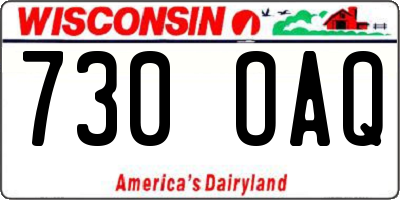 WI license plate 730OAQ