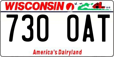 WI license plate 730OAT