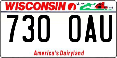 WI license plate 730OAU