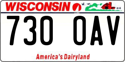 WI license plate 730OAV