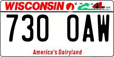 WI license plate 730OAW