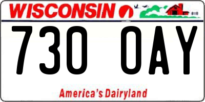 WI license plate 730OAY