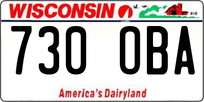 WI license plate 730OBA