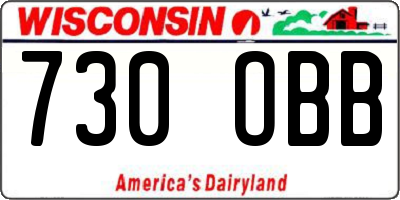 WI license plate 730OBB