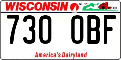 WI license plate 730OBF