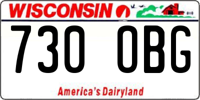 WI license plate 730OBG