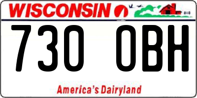 WI license plate 730OBH