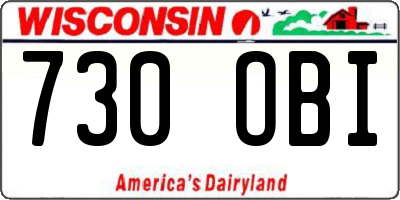 WI license plate 730OBI
