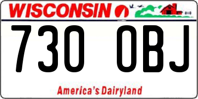 WI license plate 730OBJ