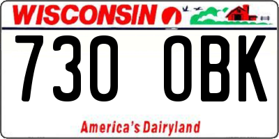 WI license plate 730OBK