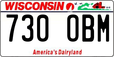 WI license plate 730OBM
