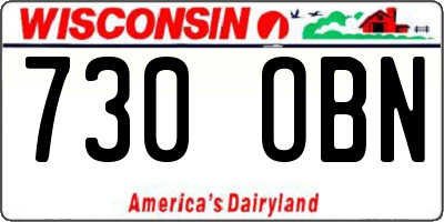 WI license plate 730OBN