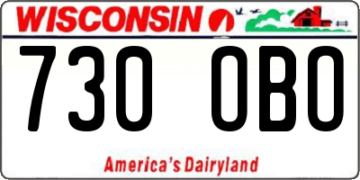WI license plate 730OBO