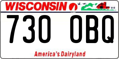 WI license plate 730OBQ
