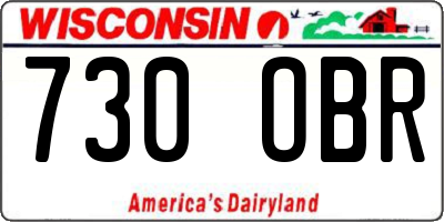 WI license plate 730OBR