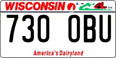 WI license plate 730OBU