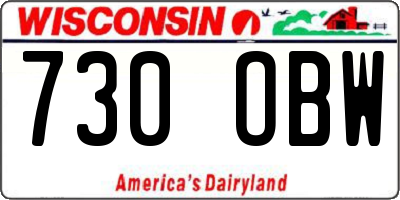 WI license plate 730OBW