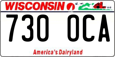 WI license plate 730OCA