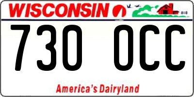 WI license plate 730OCC