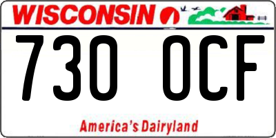 WI license plate 730OCF