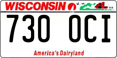 WI license plate 730OCI