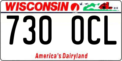 WI license plate 730OCL