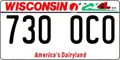 WI license plate 730OCO