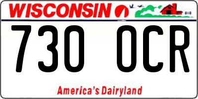 WI license plate 730OCR