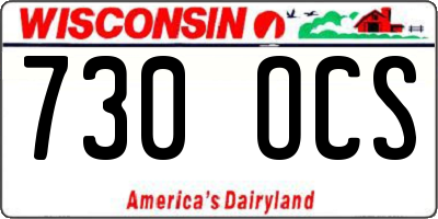 WI license plate 730OCS