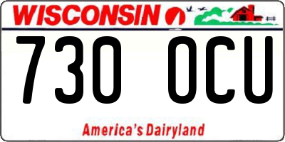 WI license plate 730OCU