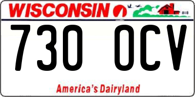 WI license plate 730OCV