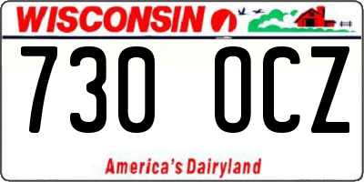 WI license plate 730OCZ