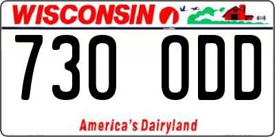 WI license plate 730ODD