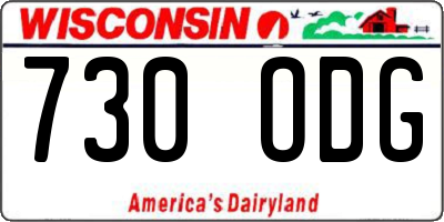 WI license plate 730ODG