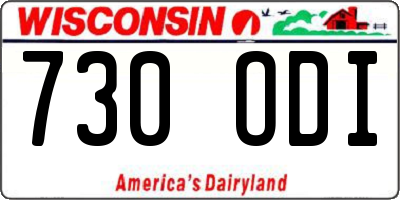 WI license plate 730ODI