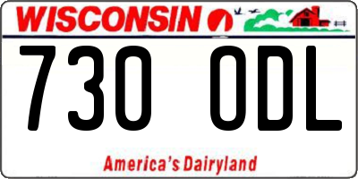 WI license plate 730ODL