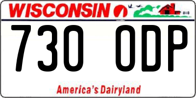 WI license plate 730ODP