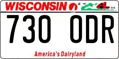 WI license plate 730ODR
