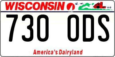 WI license plate 730ODS