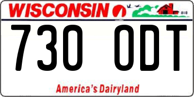 WI license plate 730ODT