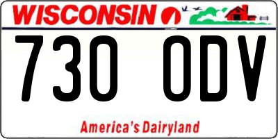 WI license plate 730ODV