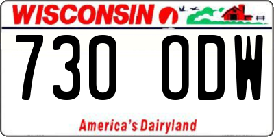 WI license plate 730ODW