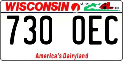 WI license plate 730OEC